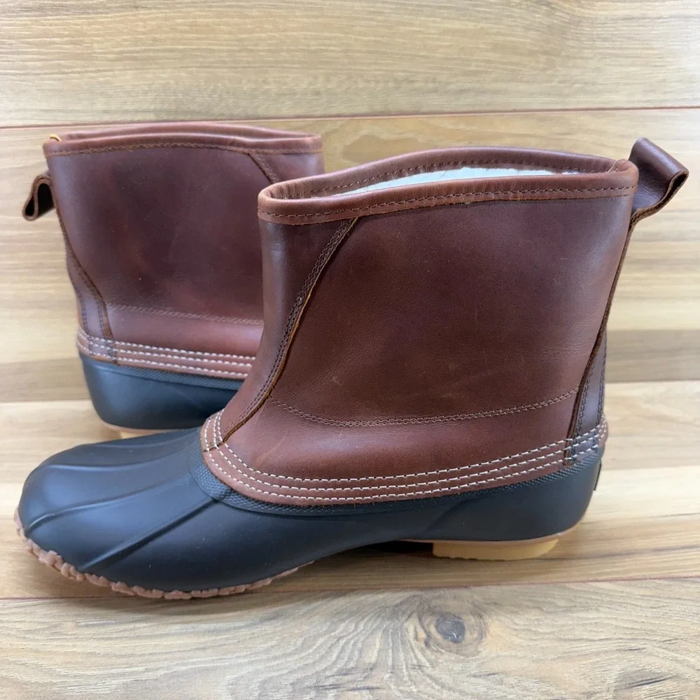 BASS Goldeneye Waterproof Boots Mens‎ 11 Brown Leather Sherpa Lined Duck